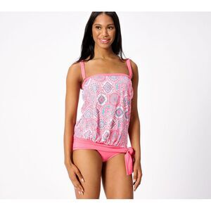 Kim Gravel x Swimsuits For All Women's Swimsuit Sz 10 Bandeau Pink A624543